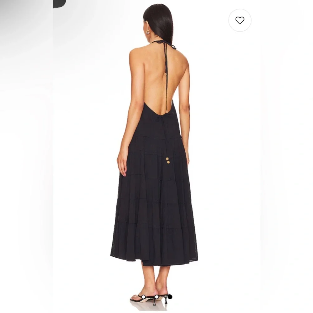 Free People Somewhere Sunny Black Halter Madi Dress Large NEW $118! - Picture 6 of 6